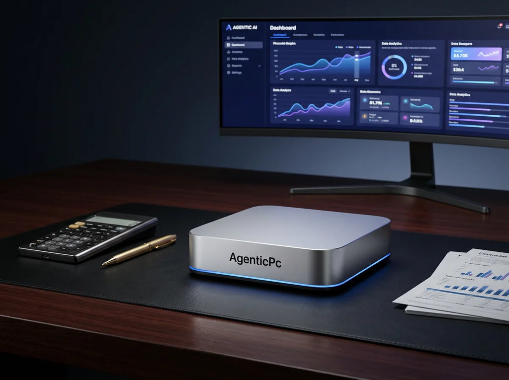 AGO-X3 Accountant & Financial Edition - AI Workstation on Finance Desk